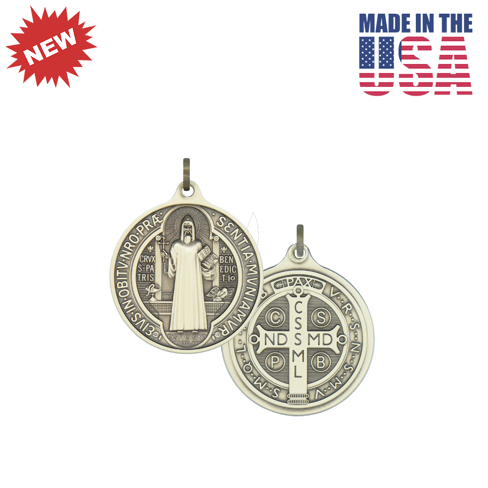 3/4 in. St. Benedict Medal, Antique Brass