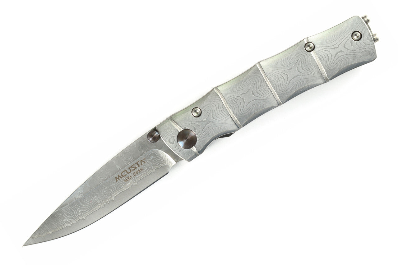 MC-33D Shinra Take VG-10 Core Damascus Blade Bamboo Design Damascus Handle 3.75" Folding Knife